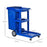 Cleaning Cart On Wheels, Housekeeping Trolley w/ 3 Tier Shelves, Blue