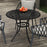 Round Garden Table with Parasol Hole, 90cm Cast Aluminium Outdoor Dining Table for 2-4 for Balcony - Black