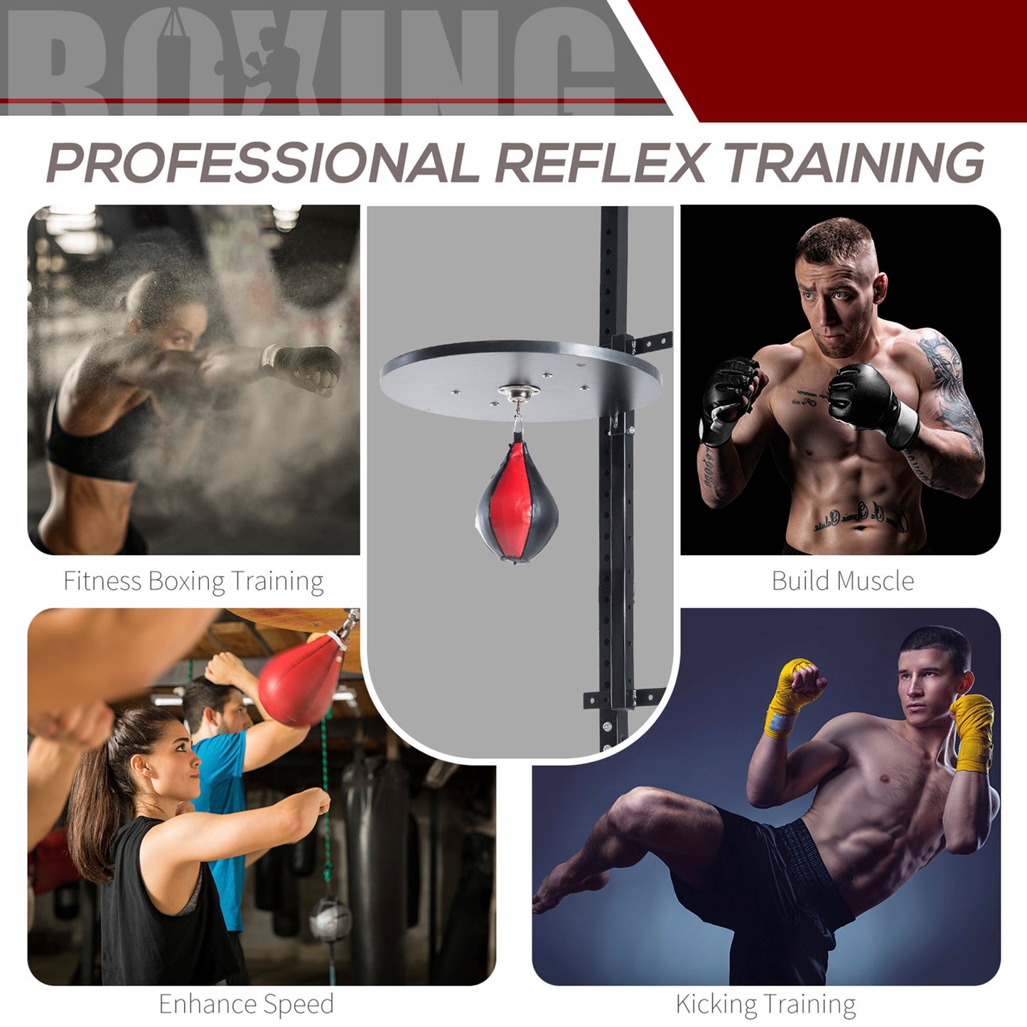 Speed Bag Platform Speedball Frame Set Training Punching Boxing Workout