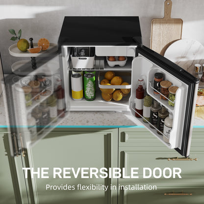 46L Counter Top Fridge with Chiller Box Mini Fridge for Bedrooms Silver
