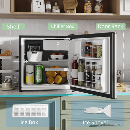 46L Counter Top Fridge with Chiller Box Mini Fridge for Bedrooms Silver