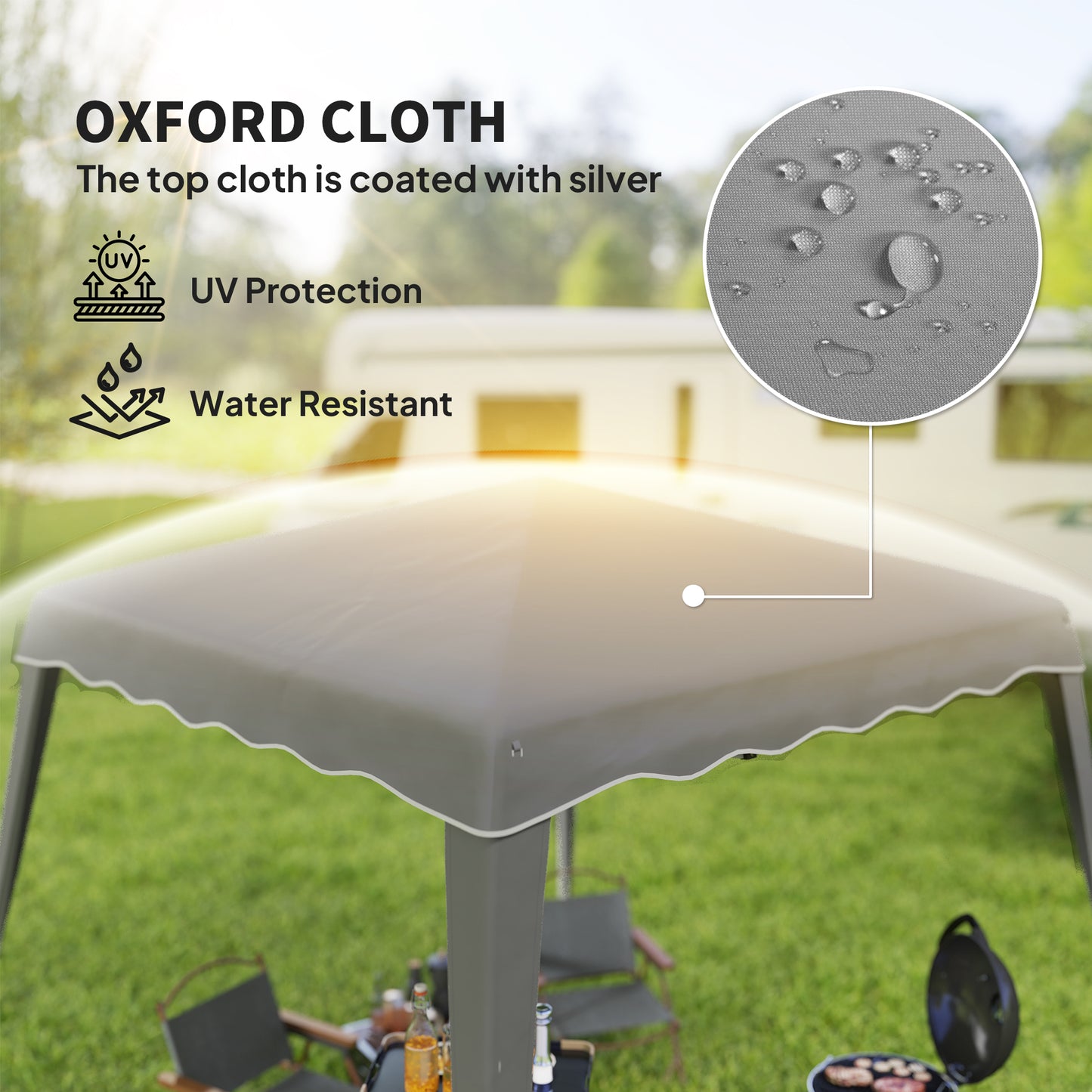 Garden Pop up Gazebo Tent Party Water-resistant 2.5 x 2.5M Grey