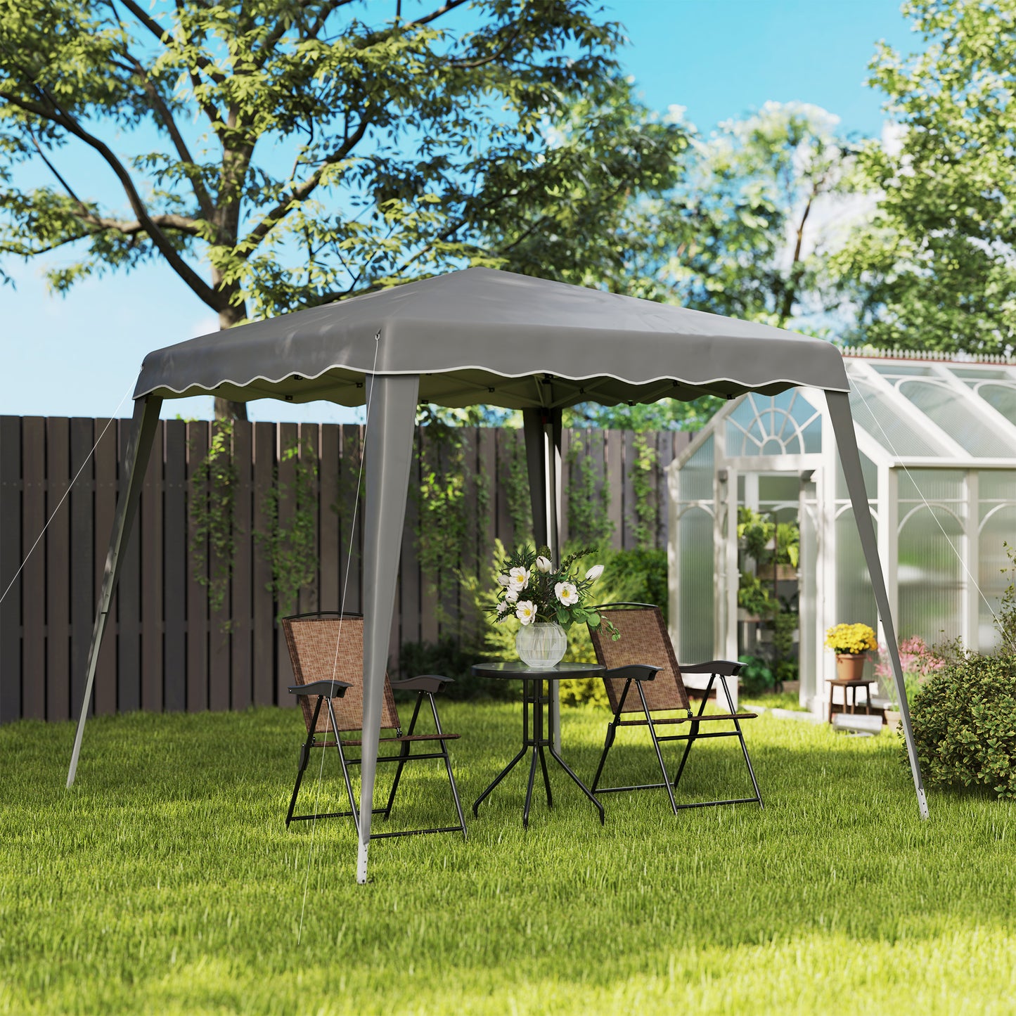 Garden Pop up Gazebo Tent Party Water-resistant 2.5 x 2.5M Grey