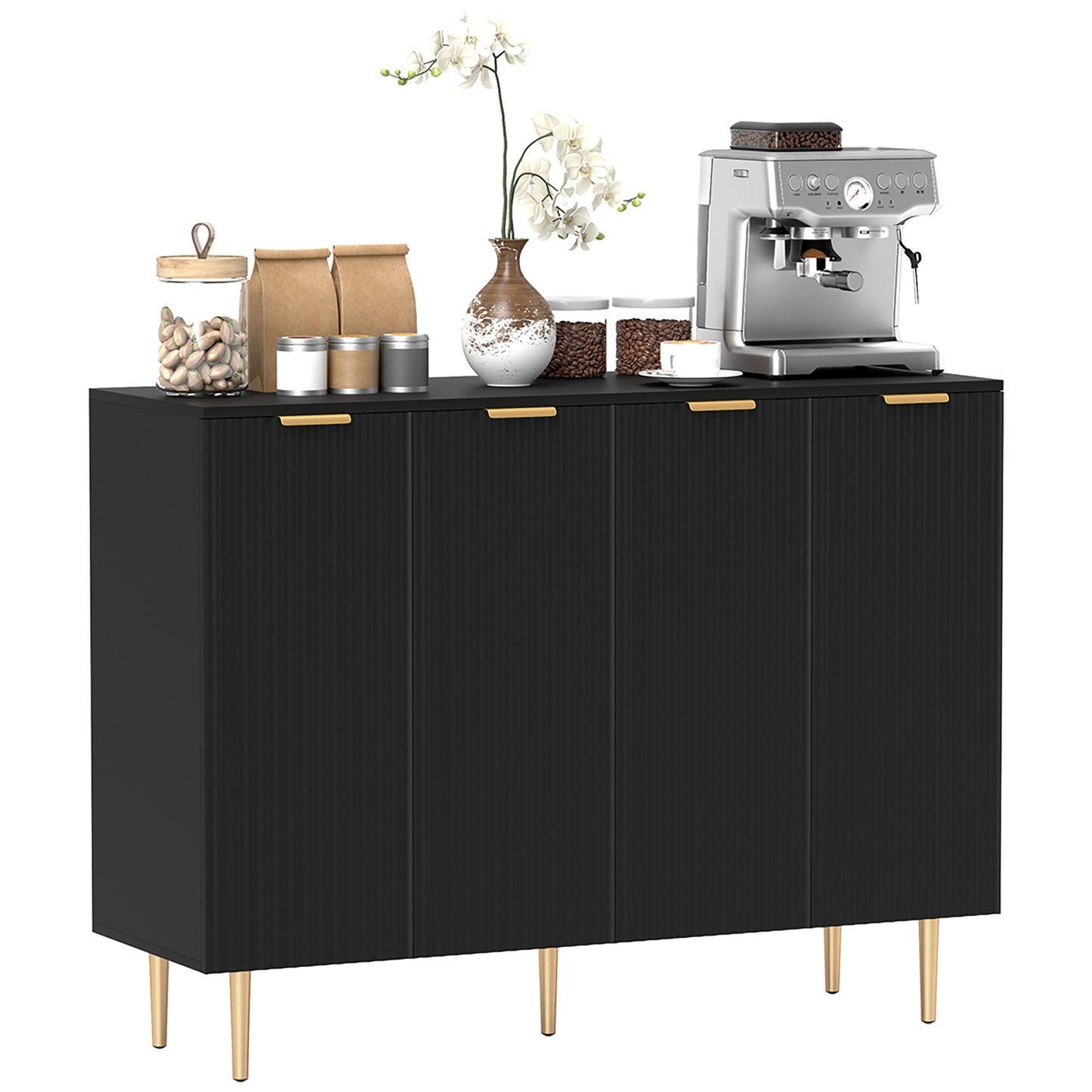 Sideboard Buffet Cabinet with Adjustable Shelves, Black