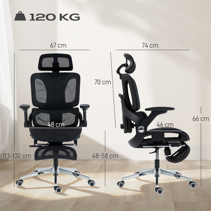 Ergonomic Office Chair, Mesh Desk Chair with Lumbar Support, Footrest