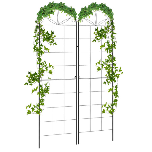 Metal Trellis Set of 2, Garden Trellis for Climbing Plants Support Frames, Grid Design