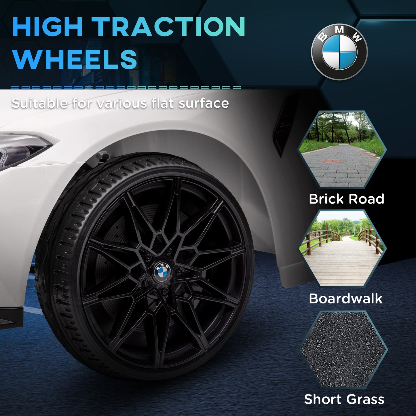 12V BMW M4 Licensed Kids Electric Car w/ Remote, Suspension, White