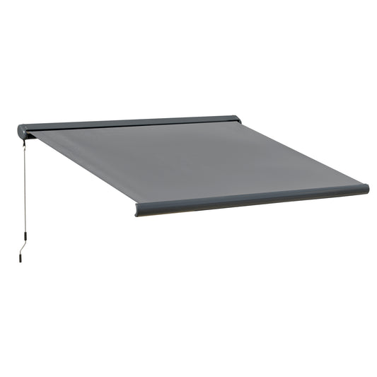 DIY Retractable Canopy with Remote Controller for Patio, Grey