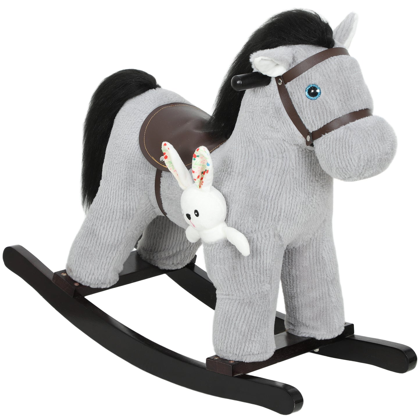 Baby Rocking Horse, Toddler Animal Rocker for Kids Aged 2-5, Grey