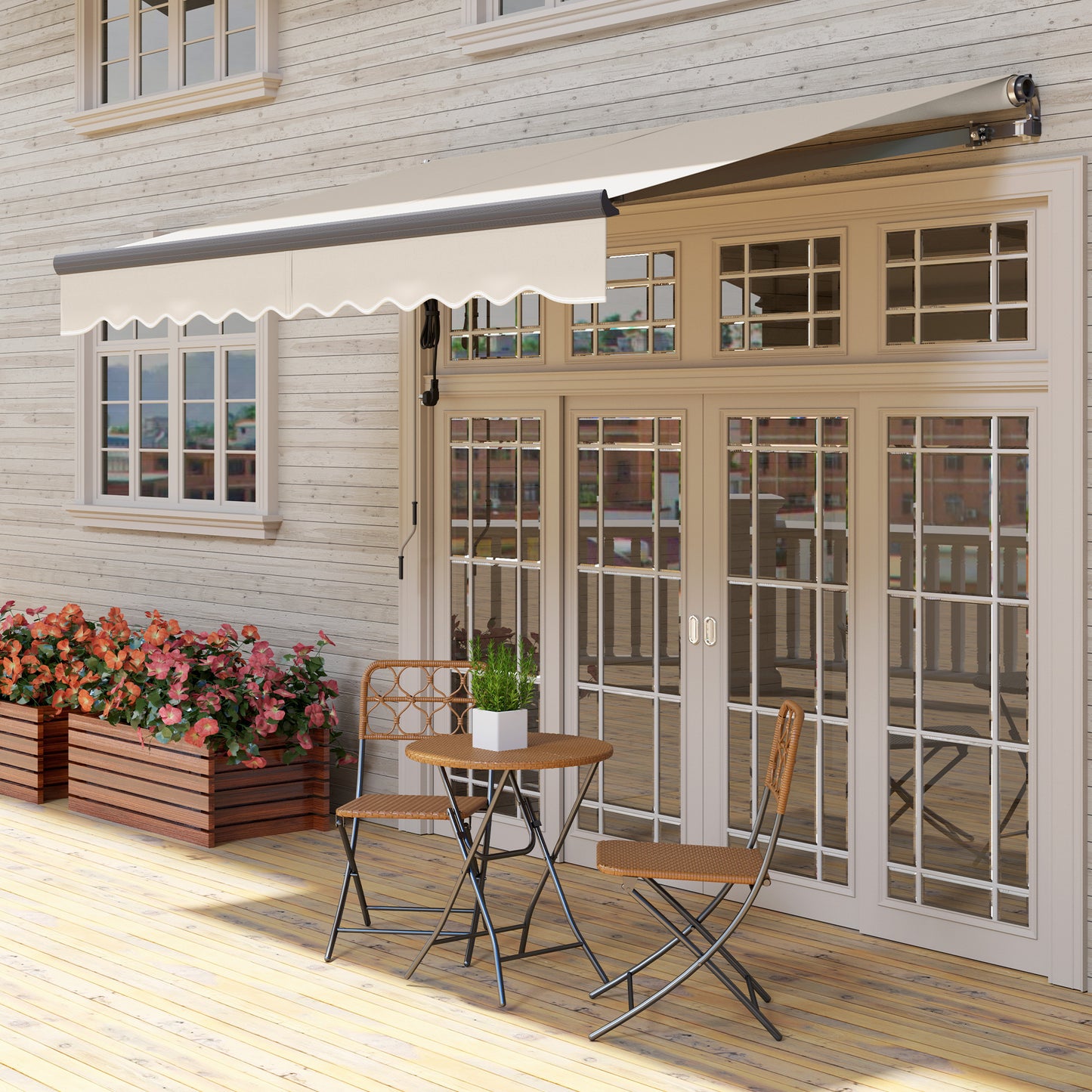 3 x 2.5m Electric Retractable Awning w/ Aluminium Frame Beige