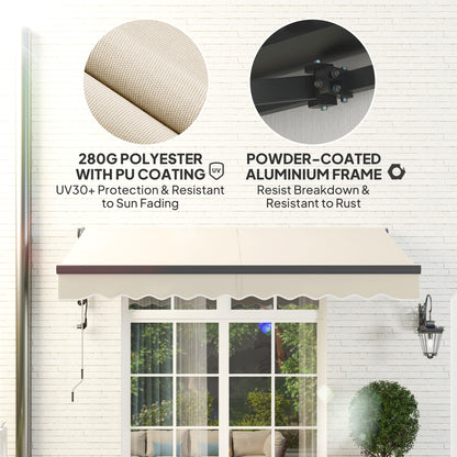 3 x 2.5m Electric Retractable Awning w/ Aluminium Frame Beige