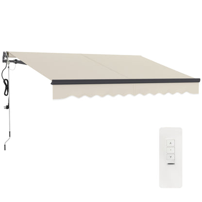3 x 2.5m Electric Retractable Awning w/ Aluminium Frame Beige