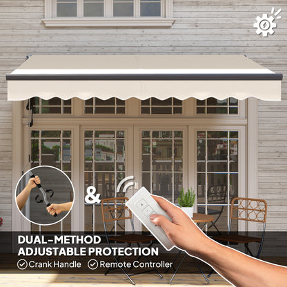 3 x 2.5m Electric Retractable Awning w/ Aluminium Frame Beige