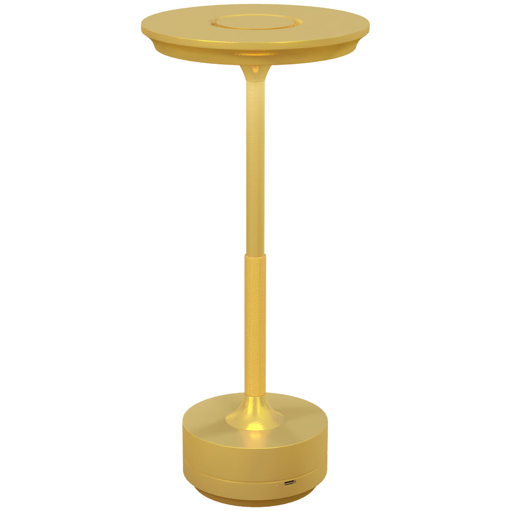 Cordless Table Lamp, Touch LED Desk Lamp with 4000mAh Rechargeable Battery, 3 Colour, for Bedroom Living Room, Gold Tone