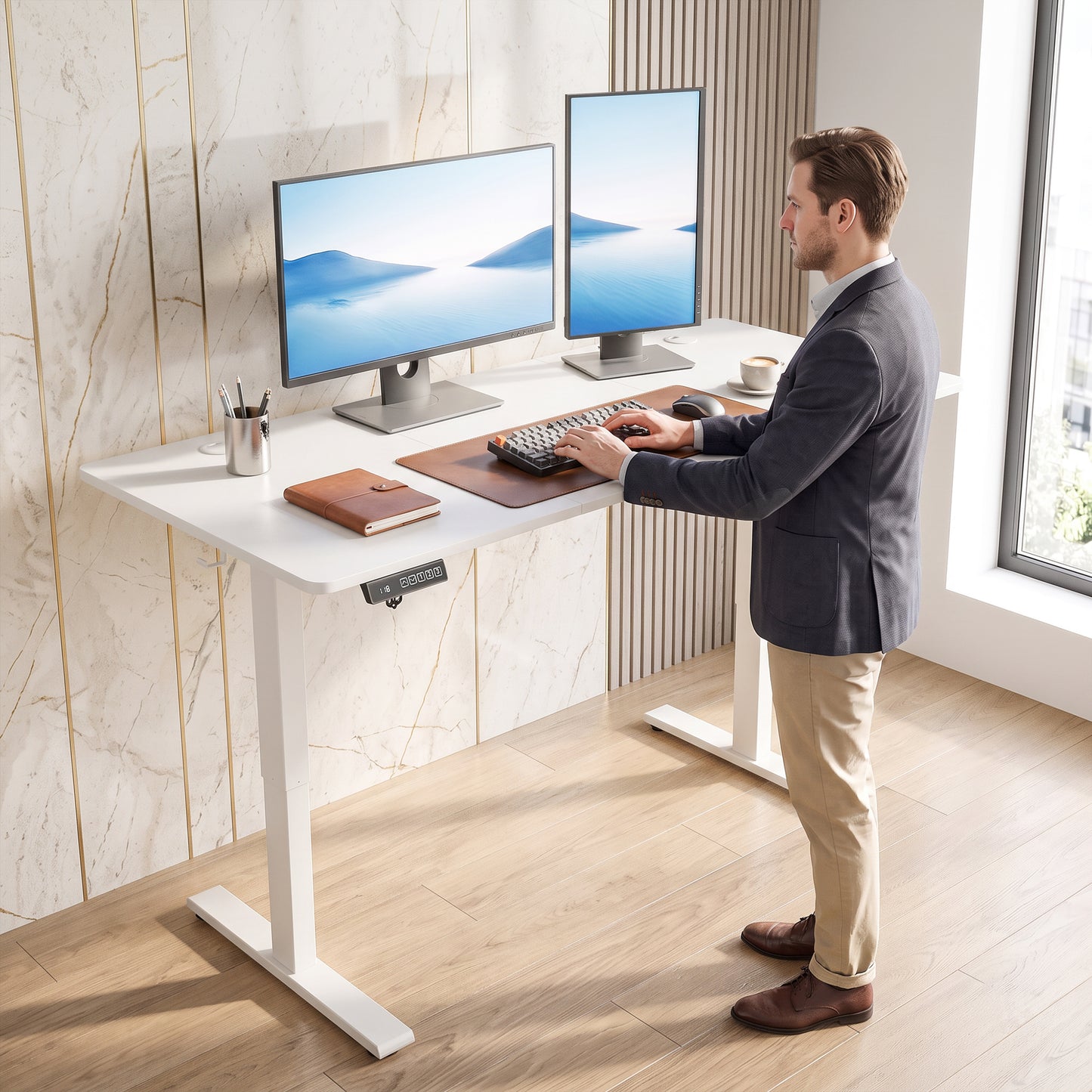 Standing Desk Memory Control Adjustable White