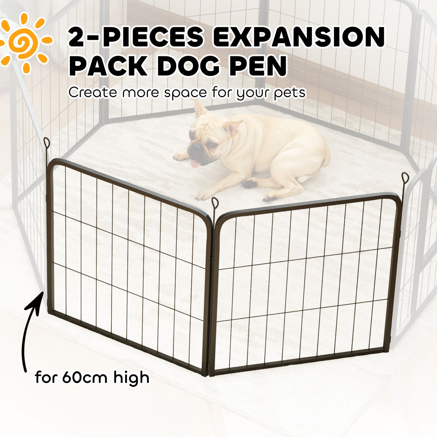2 Piece Expansion Pack Dog Pen for 60cm High Animal Pen