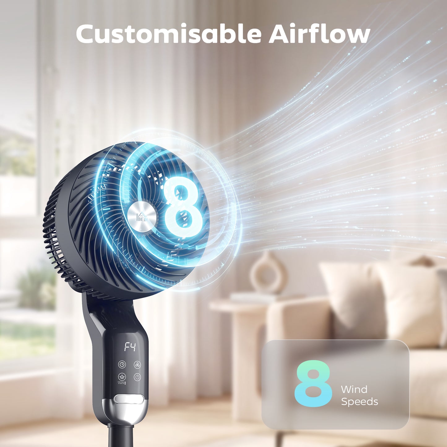20 dB Standing Fan for Bedroom, Pedestal Fan with Oscillating