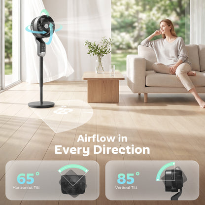 20 dB Standing Fan for Bedroom, Pedestal Fan with Oscillating