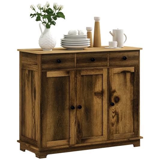 Sideboard Buffet Cabinet with Storage Cabinets and Drawers Brown