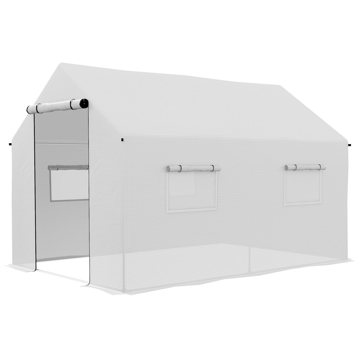 Polyethylene Walk-in Polytunnel Greenhouse, 2 x 3(m), White