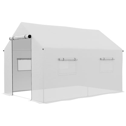 Polyethylene Walk-in Polytunnel Greenhouse, 2 x 3(m), White