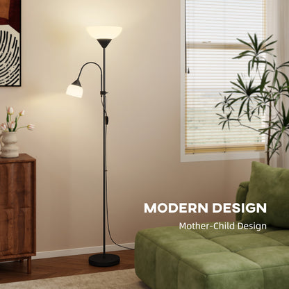 Mother-Child Floor Lamp Duo Light with 2 Switches and Round Base