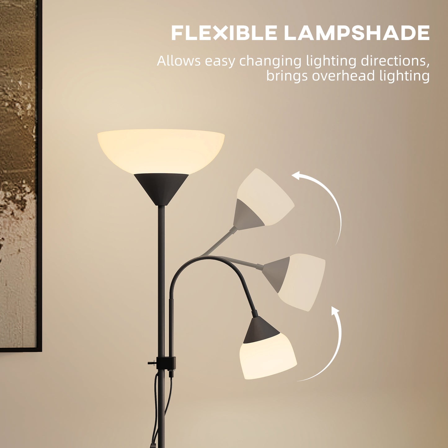 Mother-Child Floor Lamp Duo Light with 2 Switches and Round Base