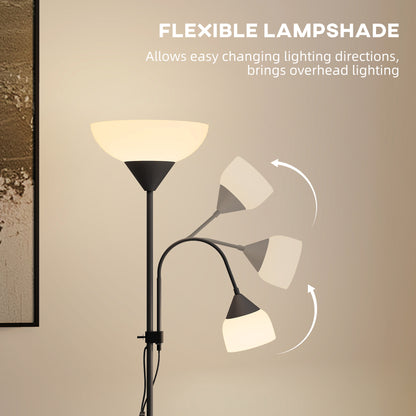 Mother-Child Floor Lamp Duo Light with 2 Switches and Round Base