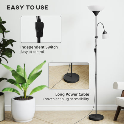 Mother-Child Floor Lamp Duo Light with 2 Switches and Round Base