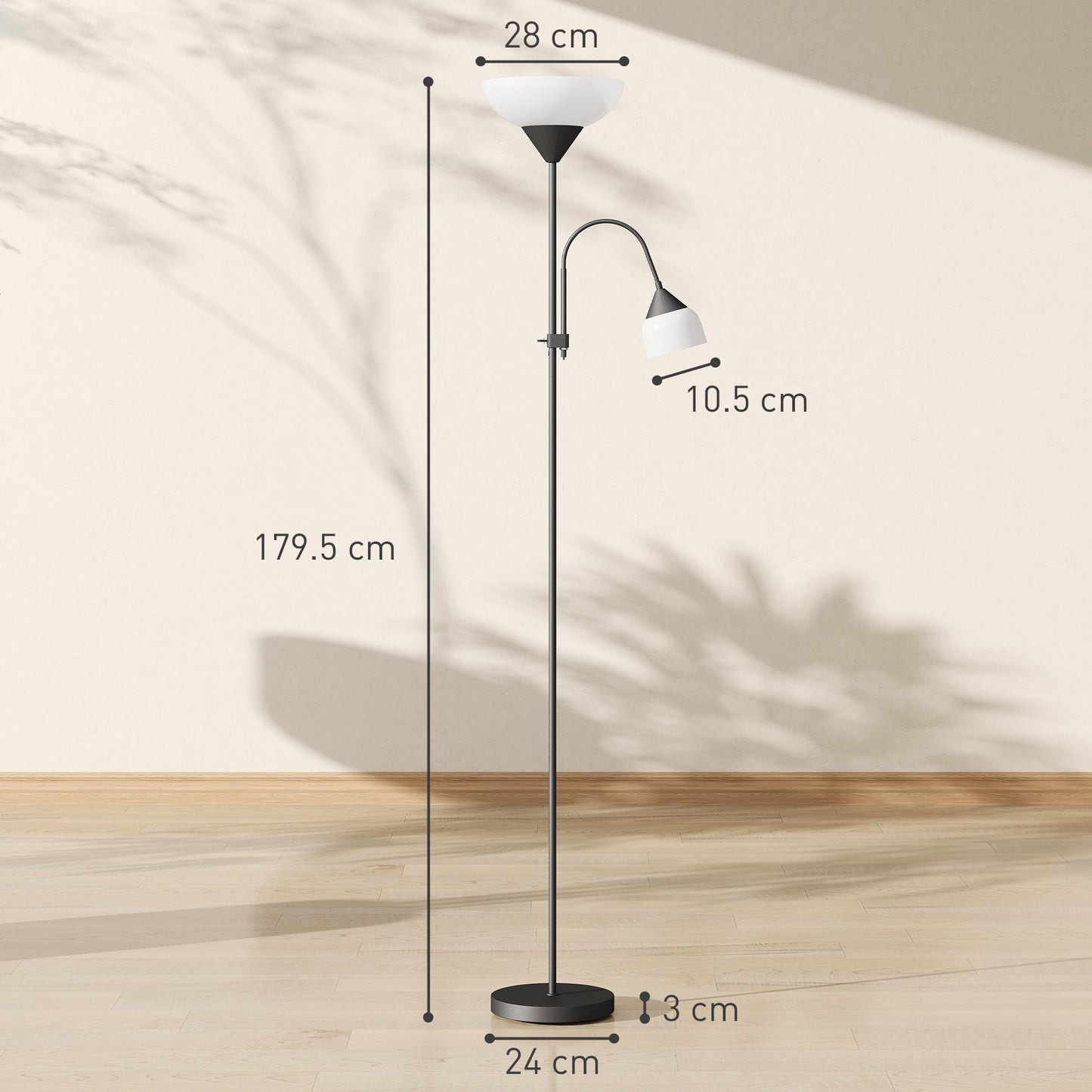 Mother-Child Floor Lamp Duo Light with 2 Switches and Round Base