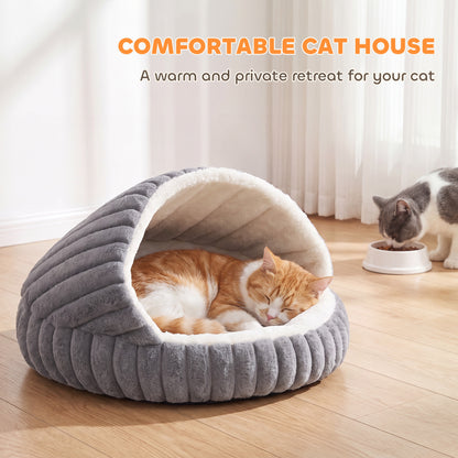 Cat Bed for Indoor Kittens, Cat Cave House with Non-Slip Bottom