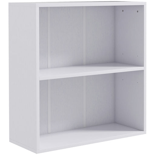 Bookshelf Display Storage Shelf with 2 Compartments for Study White