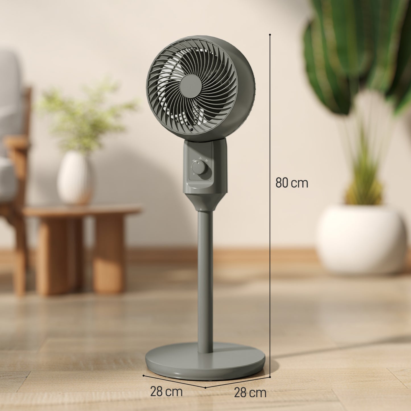 9" Pedestal Cooling Fan with Adjustable Speed, Grey