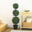 Set of 2 Artificial Plants, Lavender Flowers Ball Trees with Pot, for Home Indoor Outdoor Decor, 110cm