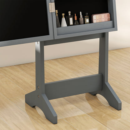 Freestanding LED Mirrored Jewelry Cabinet Grey