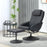 Swivel Armchair with Footstool and Adjustable Backrest Black