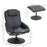 Swivel Armchair with Footstool and Adjustable Backrest Black