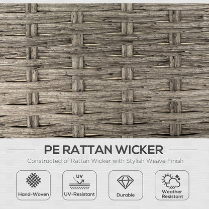 6 PCs Rattan Garden Furniture Sectional Corner Sofa, Light Grey