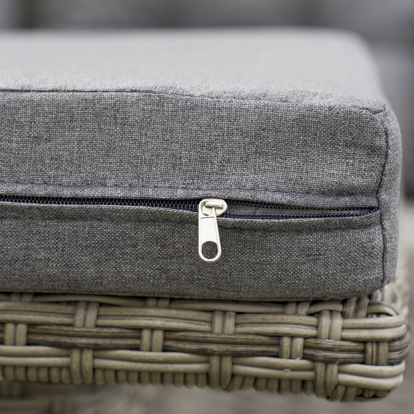 6 PCs Rattan Garden Furniture Sectional Corner Sofa, Light Grey