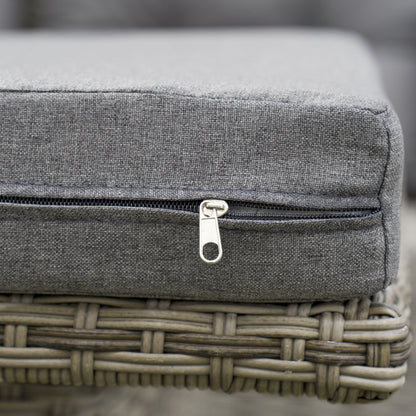 6 PCs Rattan Garden Furniture Sectional Corner Sofa, Light Grey