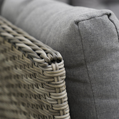 6 PCs Rattan Garden Furniture Sectional Corner Sofa, Light Grey