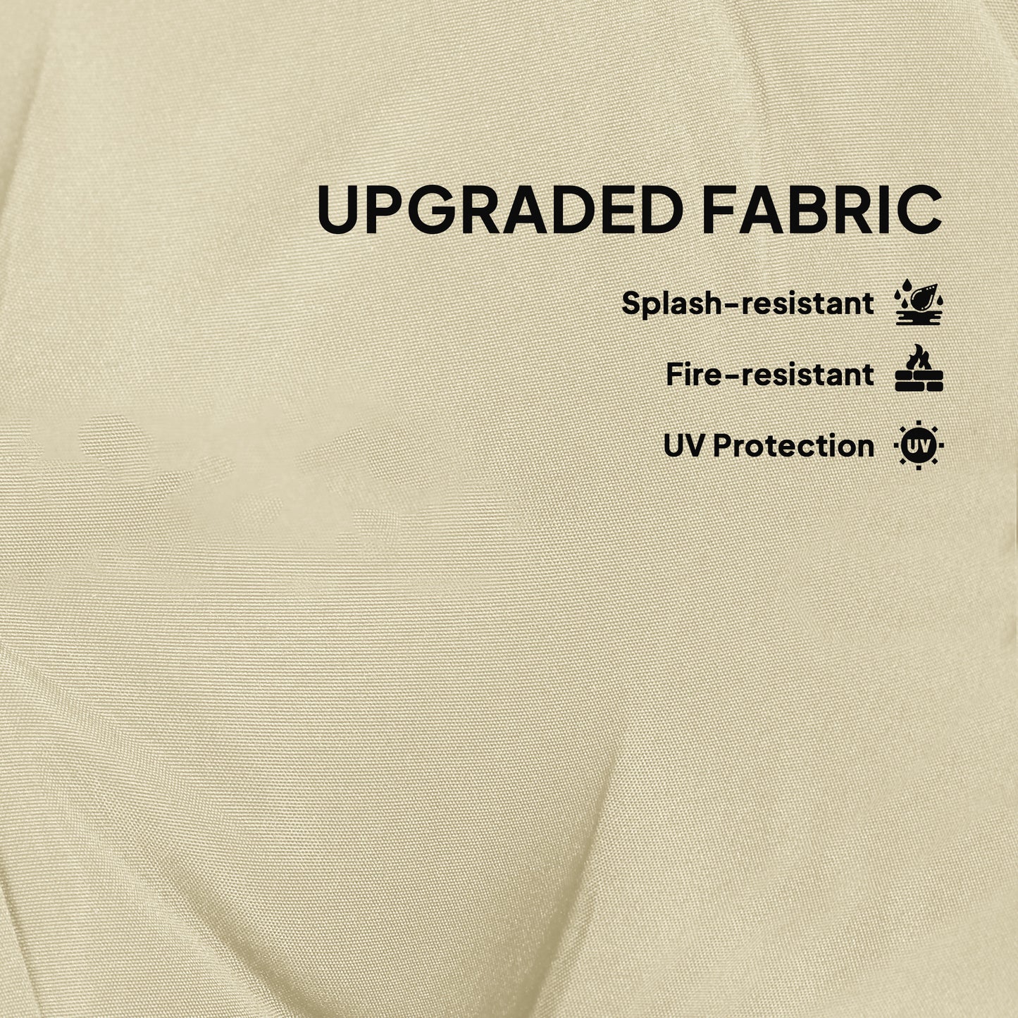 Outdoor Seat Cushions Set of 2, Tufted Round Chair Pads, Beige