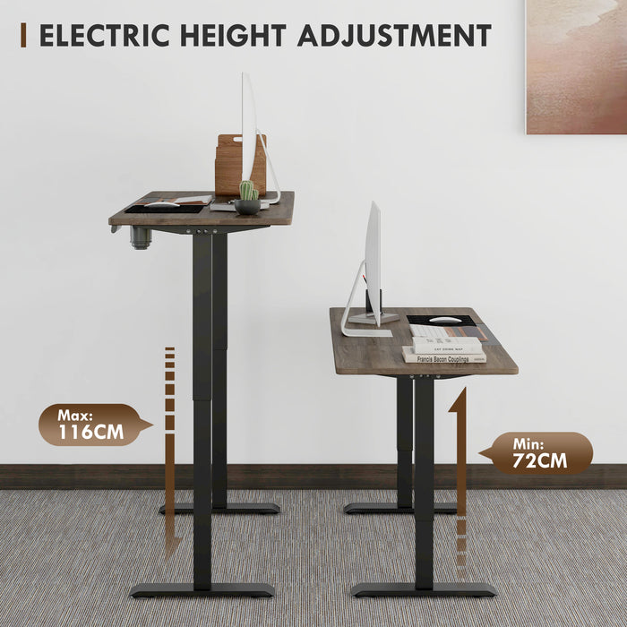 Height Adjustable Electric Standing Desk with 4 Automatic Memory Preset 140cm x 70cm Tabletop Stand Up Desk for Home Office