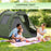 Two Room Tunnel Tent Camping Tent for 3-4 Man with Windows, Covers, Carry Bag, for Fishing, Hiking, Sports, Green