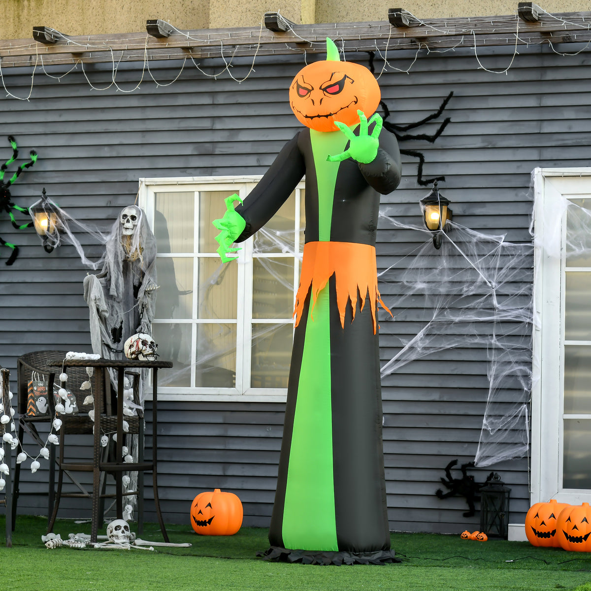 2.7m Inflatable Halloween Pumpkin with LEDs for Party Decorations
