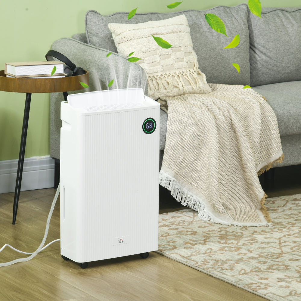 16L/Day Quiet Air Dehumidifier with Purifier, UVC, Ioniser, Timer, White