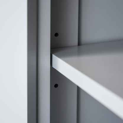 Freestanding Kitchen Storage Cabinet with Drawers and Shelves, Grey