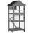 Bird Cage Mobile Wooden Aviary House for Canary Cockatiel Parrot with Wheel Perch Nest Ladder Slide-out Tray 86 x 78 x 180cm Grey