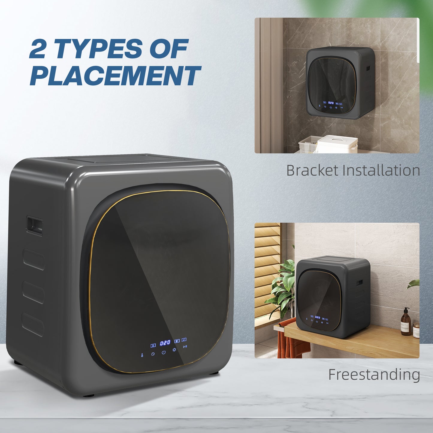 4kg 800W Vented Tumble Dryer with Deodorize, Smart Mode
