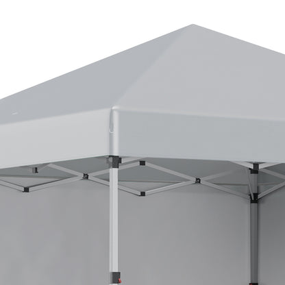 3x3 M Pop Up Gazebo Party Tent, 2 Sidewalls, Weight Bags Light Grey